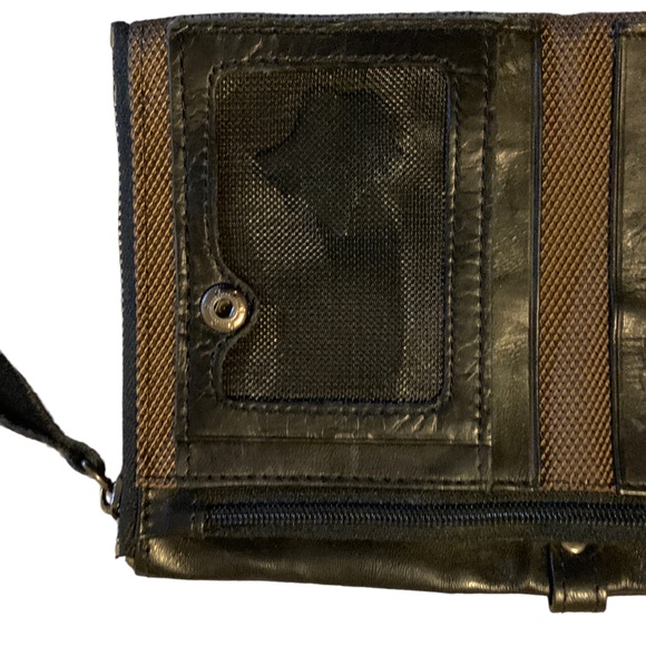 Leather Wallet, NWOT, black with zippers, mens - Picture 3 of 8